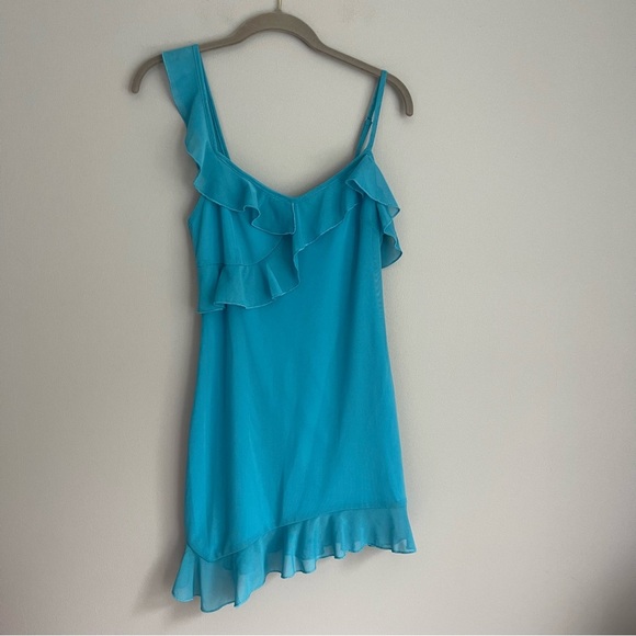 Forever 21 Turquoise Ruffle Mini Dress - Picture 2 of 4
